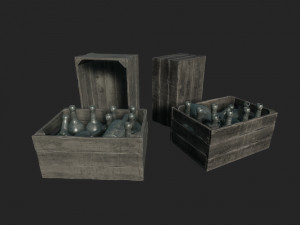 old crate bottles Modelo 3D
