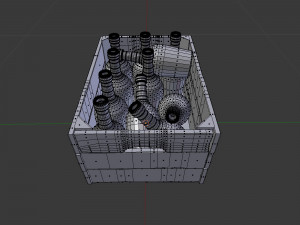 old crate bottles Modelo 3D