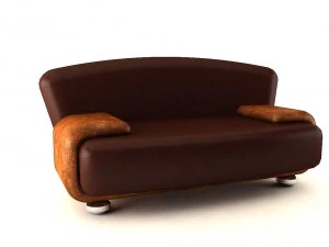 диван высокополигональная 3D Модель