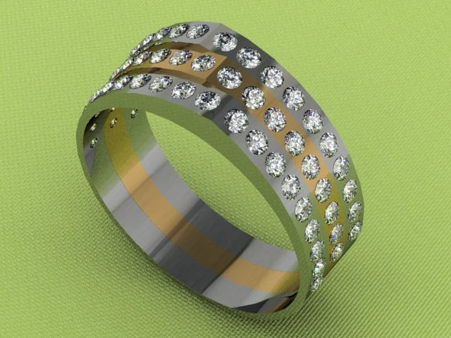 triplet ring 3D Model .c4d .max .obj .3ds .fbx .stl .blend 