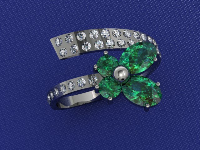 butterfly ring 3D Модель .c4d .max .obj .3ds .fbx .stl .blend 
