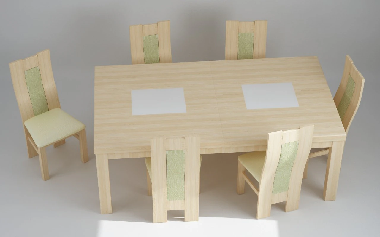 set of table and chairs 3D Model .c4d .max .obj .3ds .fbx .stl .blend 