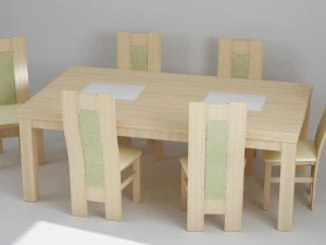 set of table and chairs 3D Model