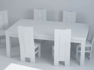 set of table and chairs 3D Model