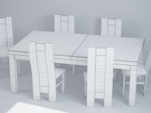set of table and chairs 3Dモデル