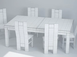 set of table and chairs 3D Model