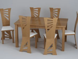 komplet stół i krzesła Model 3D