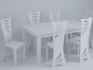 set of table and chairs 3D Модель