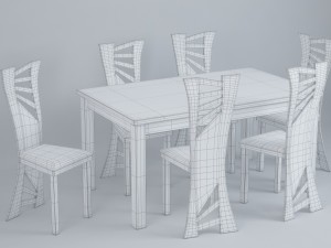 set of table and chairs 3D Модель