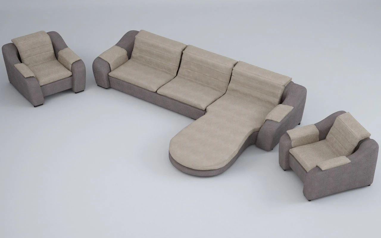 sofa and armchairs 3D Model .c4d .max .obj .3ds .fbx .stl .blend 