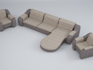 sofa and armchairs Model 3D