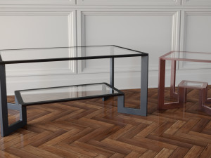 coffe tables set 01 3D Model