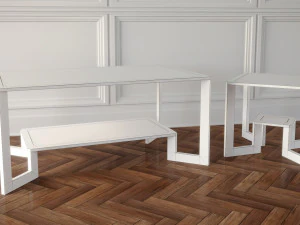 coffe tables set 01 3D Model