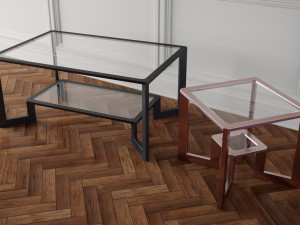 coffe tables set 01 3D Model