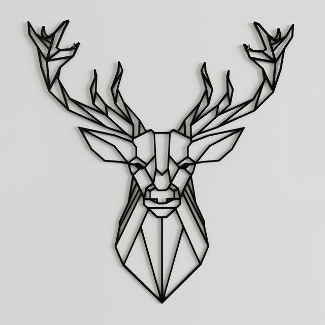 geometric deer 3D 모델 .c4d .max .obj .3ds .fbx .stl .blend 