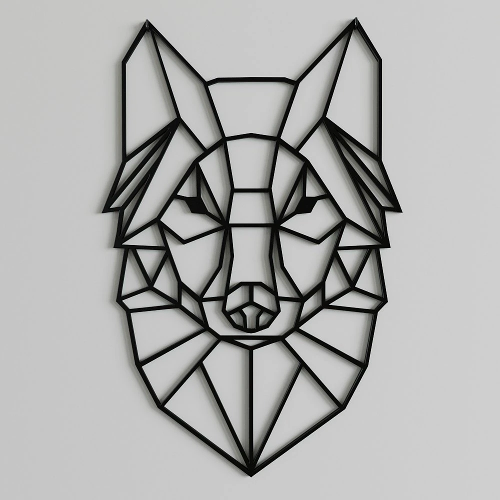 Geometric wolf 3D Model .c4d .max .obj .3ds .fbx .stl .blend 