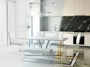 scena della cucina Modello 3D