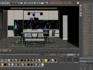 scena della cucina Modello 3D