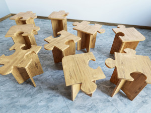 puzzle coffe table Model 3D