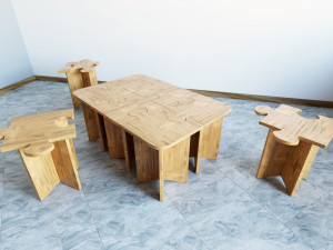 puzzle coffe table 3D Model
