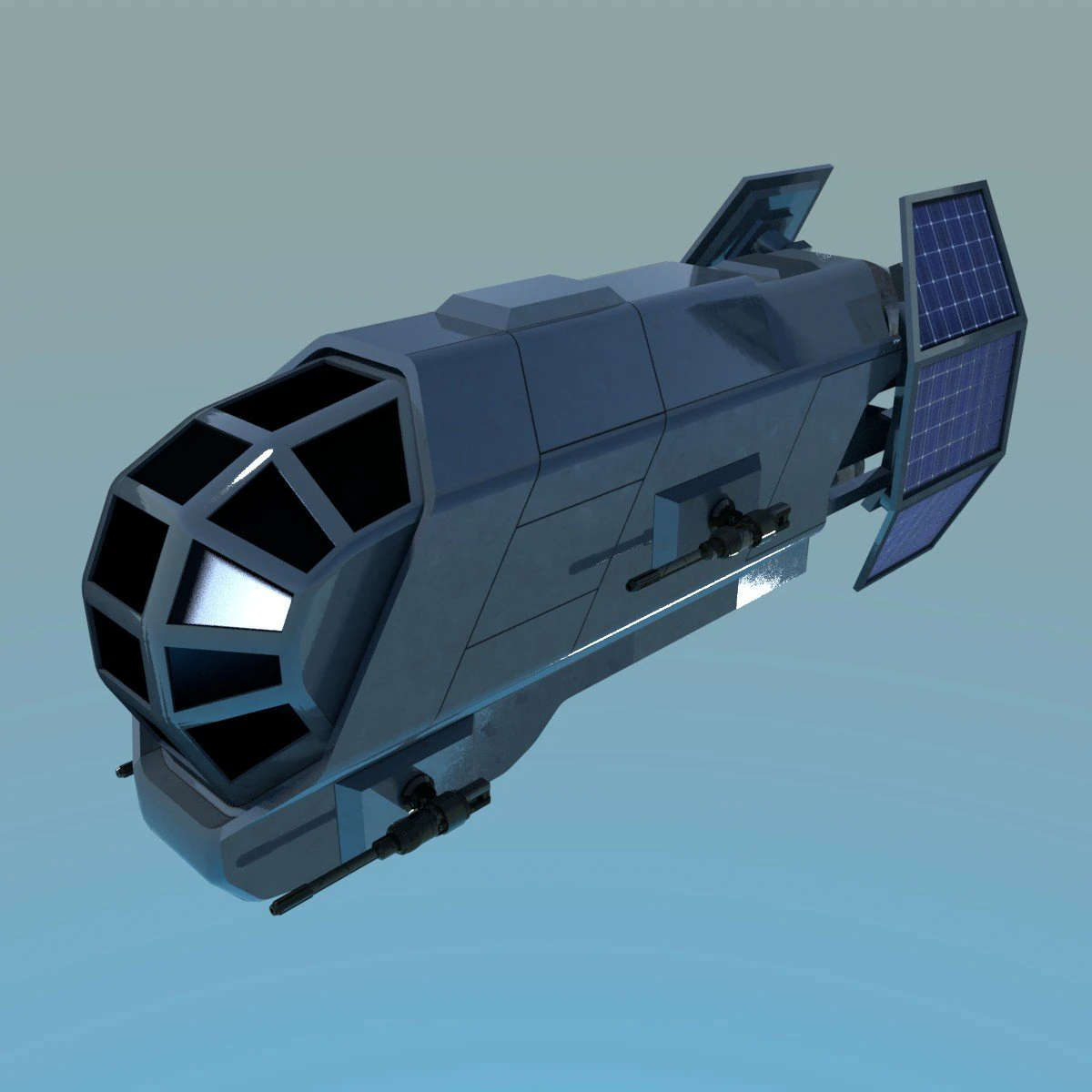 spaceship patriot type 1 3D Model .c4d .max .obj .3ds .fbx .stl .blend 