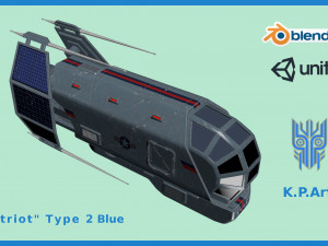 spaceship patriot type 2 blue 3D 模型