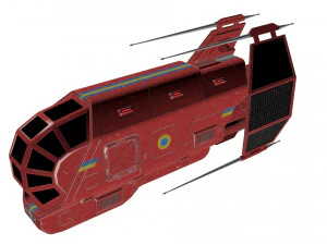 spaceship patriot type 2 red 3D Model