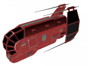 spaceship patriot type 2 red 3D Model