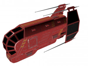 spaceship patriot type 2 red Modello 3D