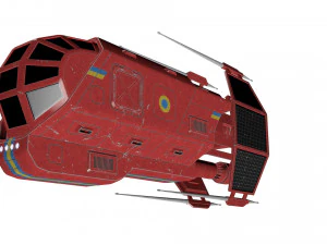 spaceship patriot type 2 red 3D Model