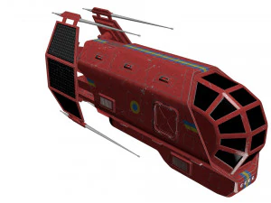 spaceship patriot type 2 red 3D Model