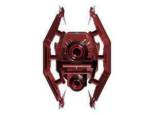 spaceship patriot type 2 red 3D Model