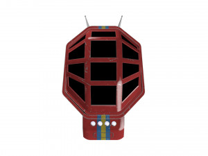 spaceship patriot type 2 red Modello 3D