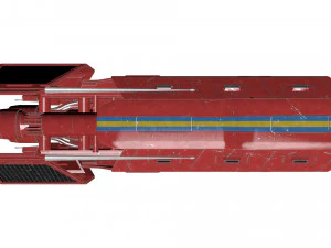spaceship patriot type 2 red 3D Model