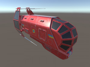 spaceship patriot type 2 red Modello 3D