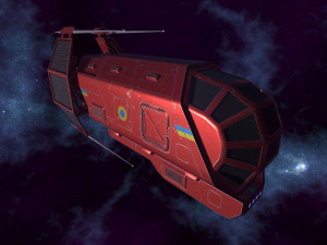 spaceship patriot type 2 red Modello 3D