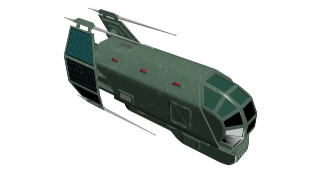 spaceship patriot type 2 green 3D Model .c4d .max .obj .3ds .fbx .stl .blend 
