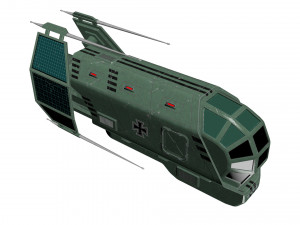 spaceship patriot type 2 green 3D Model
