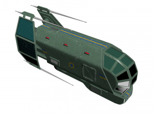 spaceship patriot type 2 green 3D Model