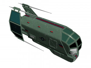 spaceship patriot type 2 green 3D Model
