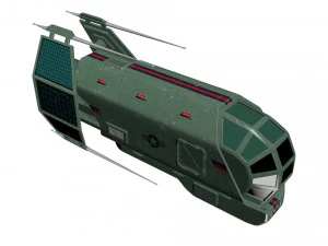 spaceship patriot type 2 green 3D Model