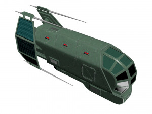 spaceship patriot type 2 green 3D Model