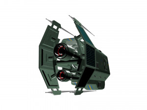 spaceship patriot type 2 green 3D Model