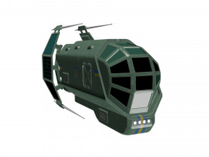 spaceship patriot type 2 green 3D Model