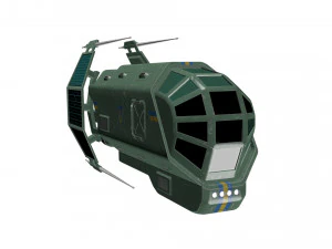spaceship patriot type 2 green 3D Model