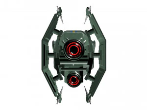 spaceship patriot type 2 green 3D Model