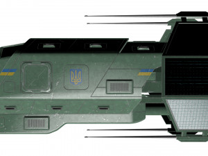 spaceship patriot type 2 green 3D Model