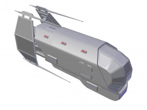 spaceship patriot type 2 green 3D Model