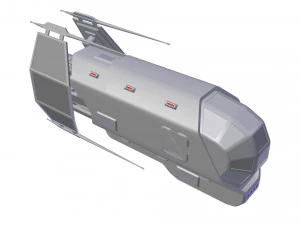 spaceship patriot type 2 green 3D Model