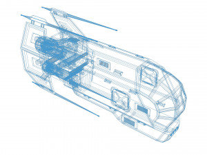 spaceship patriot type 2 green 3D Model